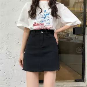 여성 20대 A라인 하이웨스트 탄탄 데님 미니 스커트