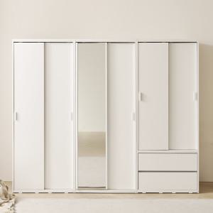 아씨방가구 모던 빅 원룸 수납 슬라이딩 옷장 800 (행거/선반/서랍형)