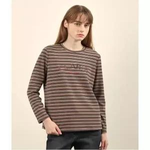[올리비아로렌]스트라이프 자수 베이직 탑_VVBAL4W9282