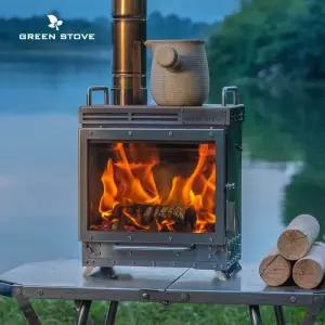 그린 스토브 벽난로 화목난로 소형 불멍 소형 솔캠통 실내 벽난로 야외 캠핑스토브 연통 휴대용