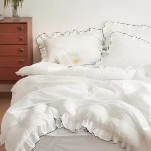 보송보송 순수한 프렌치블랑 프릴 항균 차렵이불 세트 SS/Q