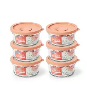 글라스락 렌지쿡 촉촉한 햇밥용기 원형 350ml 6조