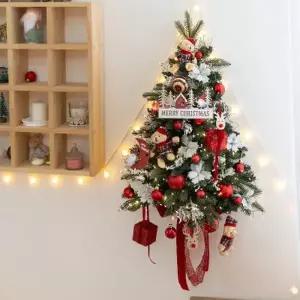 [텐바이텐]크리스마스 반쪽 벽트리 곰돌이 산타 레드 하프 75cm 벽걸이