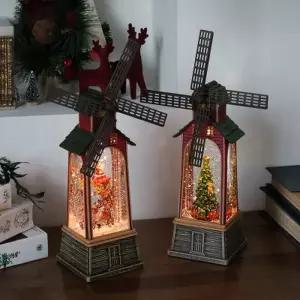 [텐바이텐]설렘하우스 크리스마스 빈티지 오너먼트 풍차 산타 오르골