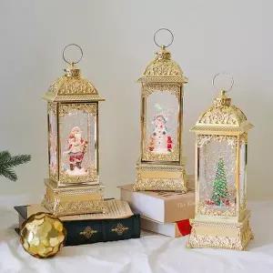 [텐바이텐]설렘하우스 골드 직사각 오르골 스노우볼 산타 눈사람 트리