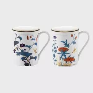 초충도 여뀌 부용화  뚜껑머그세트 4p