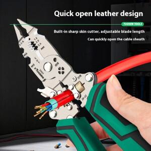 Tuosen 다기능 전기 접이식 압착 와이어 스트리퍼 절단 펜치 Decrustation 도구 TS25451