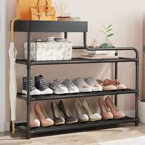 4단 신발장 틈새 오픈형 수납장 현관 신발장 경량 철제 수납함 다용도 조립식 정리대 탈착식 선반 코너