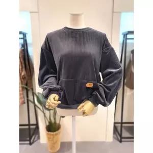 [대구백화점] [미스칸트]기모 골덴 벨벳 맨투맨 다크그레이(KETSPC10DG)