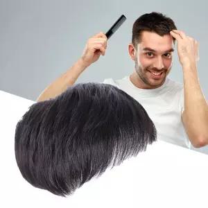 남성용 남자 정수리 부분 가발 인모 내추럴형 머리용