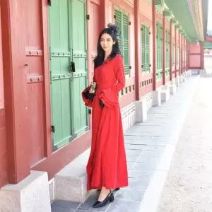 미스개화기 레드 봄과 가을감성 경성의복