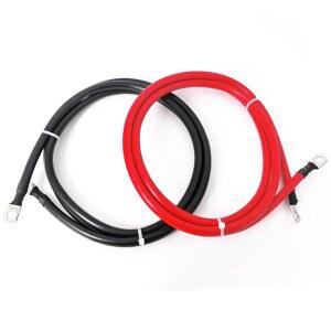 KEDAKEJI 4AWG 4게이지 배터리 케이블 3/8인치 러그 4피트 파워 인버터 자동차 해상 태양광 잔디깎이 모터사이클용 단자 포함 양극 및 음극 각각 2개 K80020IC