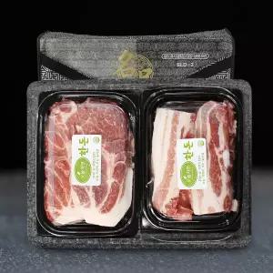 [나주목장] 무항생제 한돈 삼겹살 선물세트 1kg(삼겹살500g+목삼겹 500g)