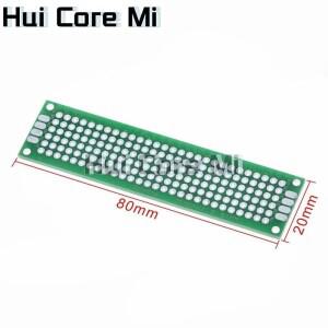5개/몫 2x8 양면 구리 프로토 타입 PCB 범용 보드 실험 개발 플레이트 녹색