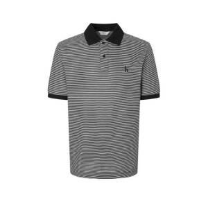 매장정품 HAZZYS 헤지스 25FW 남성 투톤 스트라이프 배색 카라 티셔츠 HZTS5F402BK 827585