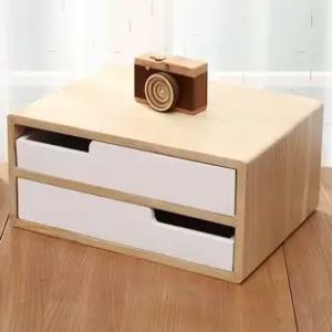 와이드 데스크 서랍장 선반 원목 수납장 믹스컬러 틈새