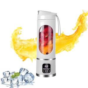 [미국배송] 무선 블렌더 - 듀얼 1500마하 배터리 및 12개의 블레이드 | 3단 450ML 휴대용 스무디 착즙 얼음 분쇄 여행 체육관(흰색)용