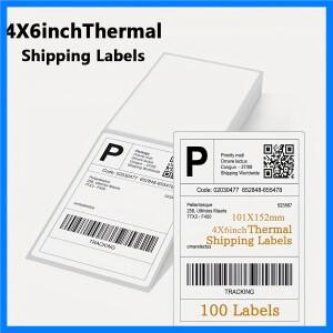 4x6 인치  라벨 종이 접이식 스티커 프린터 100x150mm 100/500 PCS DHL UPS Express 바코드 용 다목적 스티