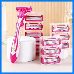 여성용 면도기 6중날 다리털 겨드랑이 면도칼 6중날 면도기 해외 직구 수동 면도기 다리 면도기