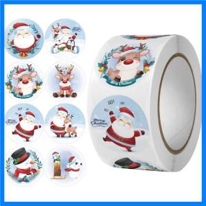 산타 접착 장식 스티커 만화 메리 크리스마스 스티커 크리스마스 선물 봉투 씰 카드 패키지 50-500 개