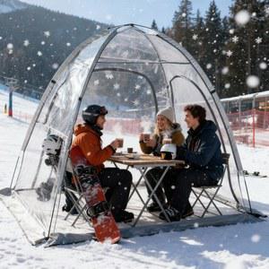 3인용 보호 스크린 이글루 파티오용 대형 텐트 하우스 텐트 캠핑용 방수 포드 버블 인스턴트 추위