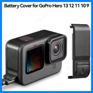 GoPro Hero 13 12 11 10 9 블랙용 휴대용 플립 배터리 커버 탈착식 배터리 뚜껑 도어 타입-C 충전 포트 측