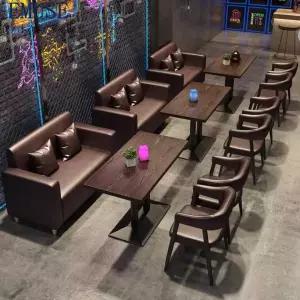 카페 매장 2인 3인 2인용 블랙 가죽소파 업소용 의자 레트로