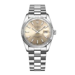 CADISEN 자동 시계 남성용 기계식 비즈니스 방수 스테인리스 스틸 손목시계