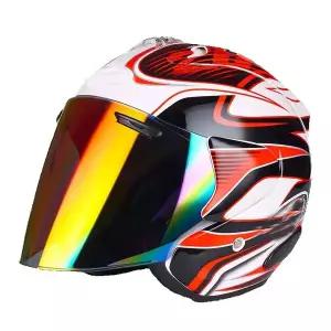 바이크 오토바이 반모헬맷 야외 스포츠 남여공용 레이싱 헬멧 페드로 레드 하프 사계절 개성 오픈 페이스