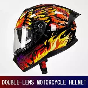 바이크 오토바이 반모헬맷 헬멧 남성용 풀페이스 안티포그 이중 렌즈 풀 레트로 복고풍 엔틱 크루즈 레이싱