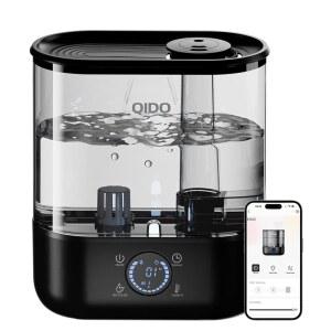 침실용 코호마 스마트 , 및 식물용 5L 탑 필 초대형 에센셜 디퓨저, 28dB 콰이어트로 조절 가능한 미스트 3개, 터치 /APP / 7색 야간 조명, 36시간 런타임, 블랙