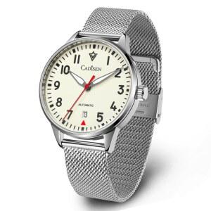 CADISEN 새로운 파일럿 남성용 기계식 시계, 올나잇 글로우 다이얼 일본식 NH35 무브먼트, 캐주얼 방수 시계