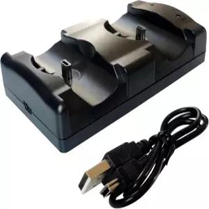 듀얼 및 무브 컨트롤러용 LED 표시등 충전 케이블 도크가 있는 1 PS3 컨트롤러 충전소 2 in DHSKZRMJ