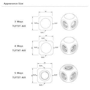 BARROW G1/4인치 4/3방향 큐빅 피팅 PC 케이스 수냉 어댑터 TLFT3/4T-A01