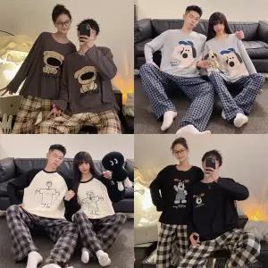 긴팔 우리사랑이대로 남여공용 데일리 커플 패밀리 잠옷 홈웨어 파자마 세트