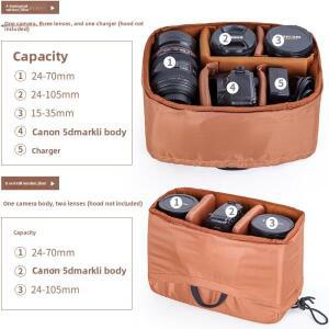 초두께 임팩 방지 DSLR 카메라 가방 렌즈 내부 수납칸이 포함 휴대용 사진 지진 보호