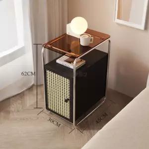 라탄 사이드 테이블 소파옆 보조 거실 침대옆 빈티지