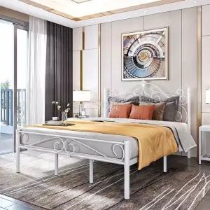 유럽식 프레임 침대 매트리스 인테리어 스틸 골드 철제