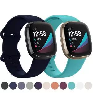 호환 Fitbit Versa 3 4 용 실리콘 스트랩 Fitbit SenseSense 2 방수 스포츠 시계 밴드 용 스포츠 스마트 시