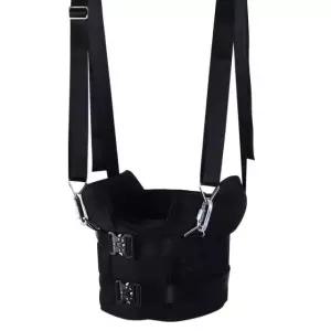 요추 벨트 견인 철봉 스트레칭 허리견인기 척추 블랙 스트랩만 S