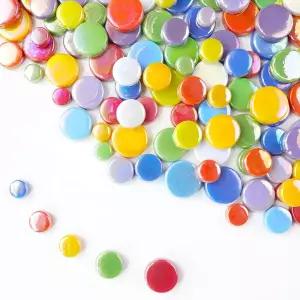 성인 및 DIY 모자이크 만들기 정원 프로젝트를 위한 LB 페니 원형 타일 1개 10mm ~ 20mm 5사이즈