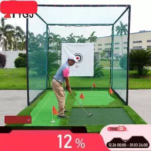 [안전한 풀스윙] 골프연습그물망 골프타석매트 가정용골프연습장
