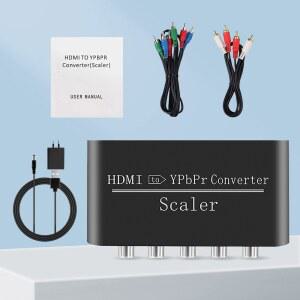 rgbtohdmi 1080P HDMI 컴포넌트 비디오 컨버터 to YpbPr RGB 5RCA 어댑터 스케일러 기능 포함 전원 3RCA 오디오 케이블
