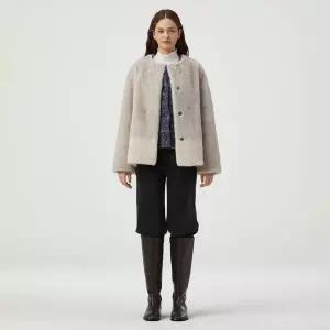 써스데이아일랜드 [여성]밑단 배색 퍼 자켓(T258MLT241W) 365352