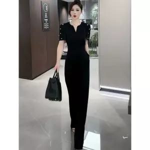 여성 여름 반팔 점프슈트 화이트 정장 세련 브이넥 점프수트 여름정장 여성점프수트 세련된패션