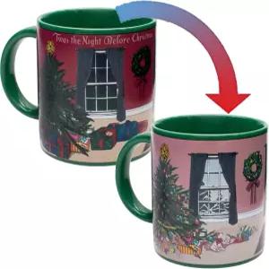 실직 철학자 길드 크리스마스 더위 전날 밤 색이 변하는 공개 머그잔 - 커피를 추가하고 아침을 장식하세요