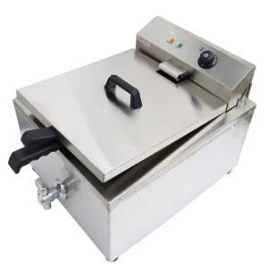 INTSUPERMAI 110V 2000W 22L 전기 산업 깔때기 케이크 딥 프라이어 온도 조절 프렌치 도넛 스테인리스 상업용 싱글 실린더 2개 탈착식 링 포함