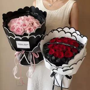 물결 레터링 플로드지 꽃다발포장지 꽃다발포장지 꽃종이포장지 플로드지