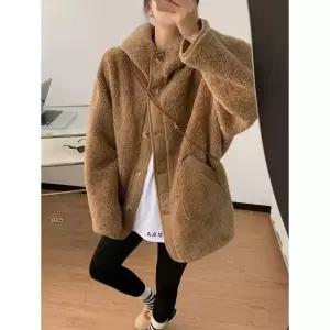 여자점퍼 집업 야구 항공 가을 겨울 후드 램스울 코트 일체형 퍼 긴팔 도톰 원템4