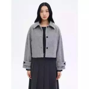 에잇세컨즈 8seconds 코트형 숏 아우터 라이트 그레이